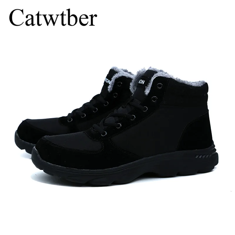 Catwtber сапоги Мужская обувь модные ботинки осень зима Обувь на теплом меху хлопок