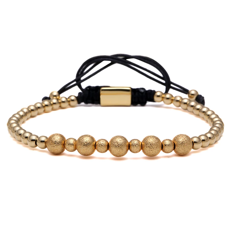 Mcllroy Для мужчин Браслеты золото Титан Сталь шарик и матовая Медь камень Бусины