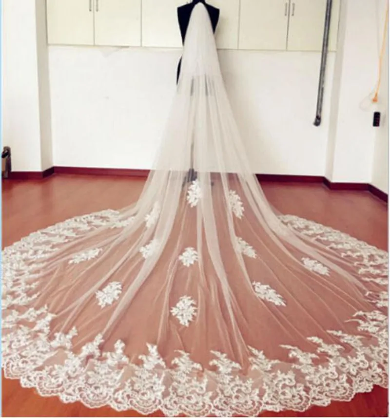 Фата свадебная 2 уровня Длина 3 5 м ширина 1 8 м|wedding veil|lace wedding veilwedding veil lace edge |