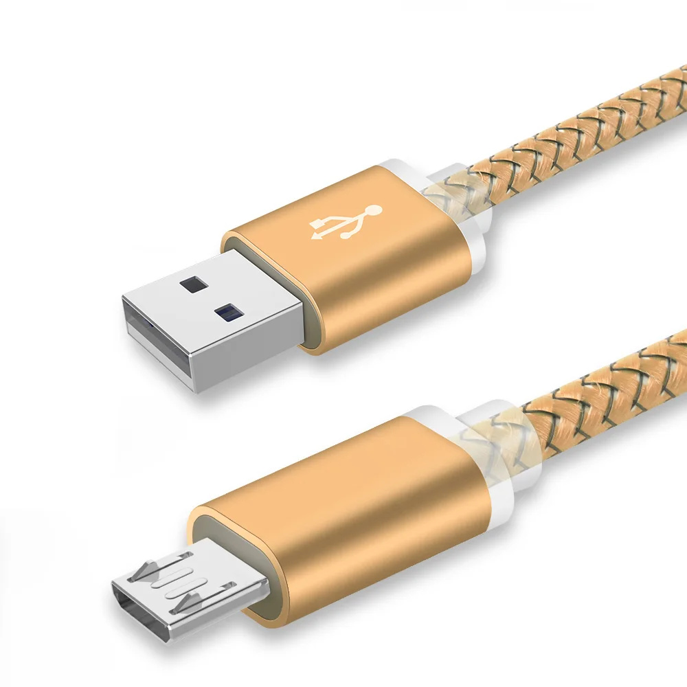 Gold 9 мм Micro Usb кабель длинный штекер зарядный шнур провод для Oukitel K10000 Pro C12 C13 Umidigi A5 A3 Blackview A60 A7 Bv5500 Zoji Z8 - Цвет: Gold