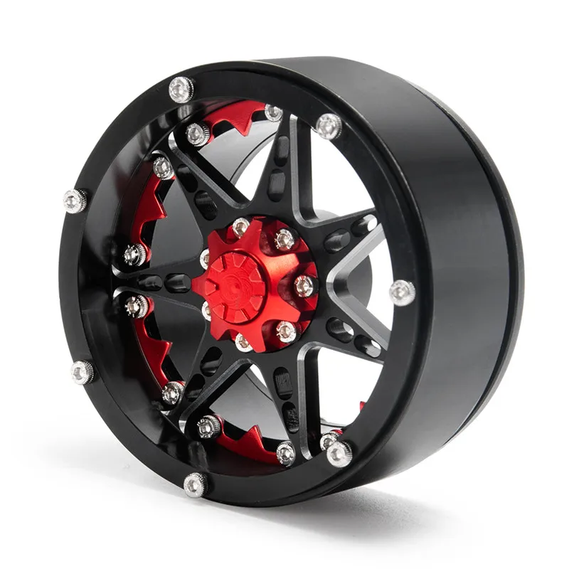 Черный+ красный Beadlock Колесные диски ступицы 2,2 дюймов для 1/10 RC SCX10 Wraith 90018 Рок Гусеничный