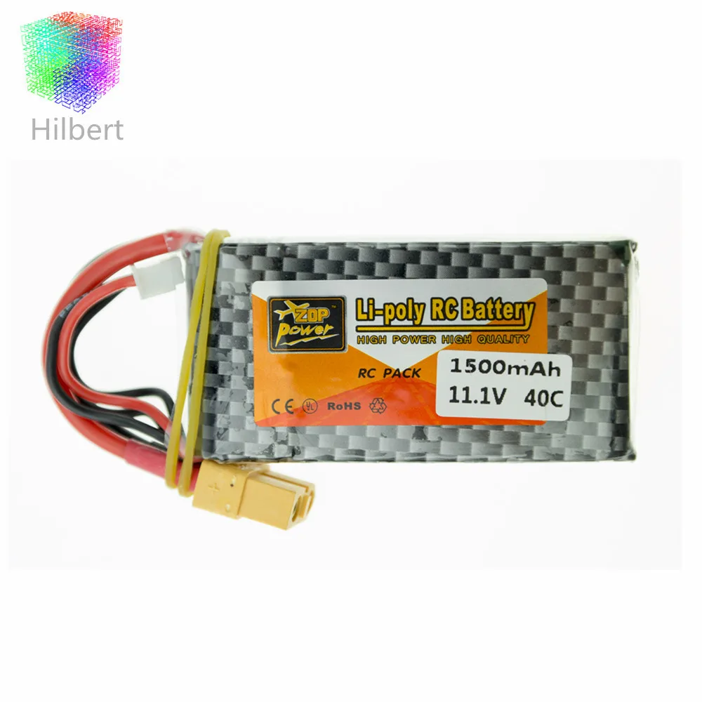 Аккумулятор 11 1 V 1500Mah 3S 40C ZOP Li-Po XT60 штекер для радиоуправляемого квадрокоптера