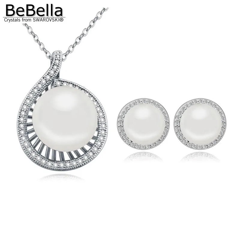 BeBella новинка ювелирный набор с жемчугом ожерелье серьги сделан австрийскими