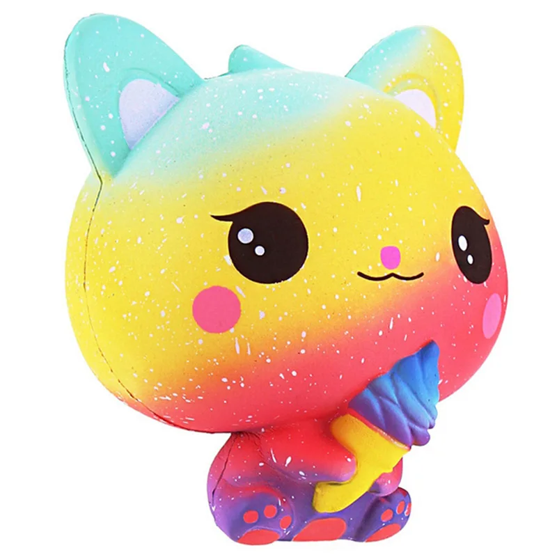 Yellow Jumbo Kawaii, мягкая игрушка в виде мороженого, кошки, котенка из искусственной кожи, для детей, подарок на Рождество - Цвет: Yellow