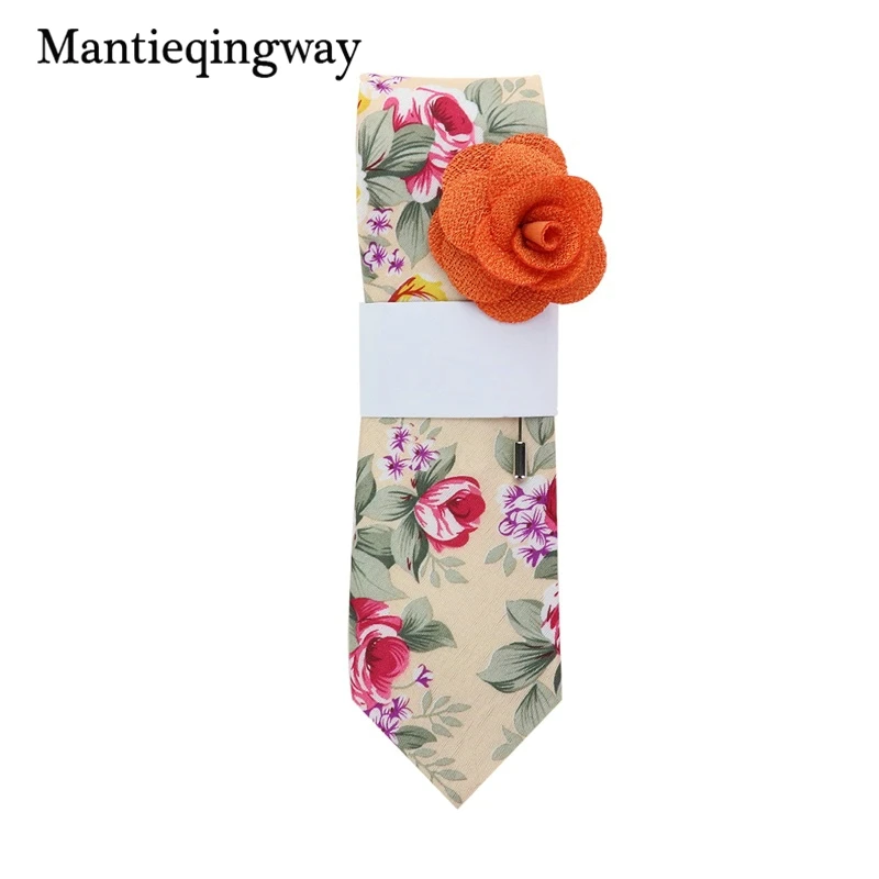Мужские хлопковые Галстуки Mantieqingway, 19 цветов, с цветочным принтом, тонкий галстук Gravatas Corbatas, Модный свадебный деловой галстук, галстуки