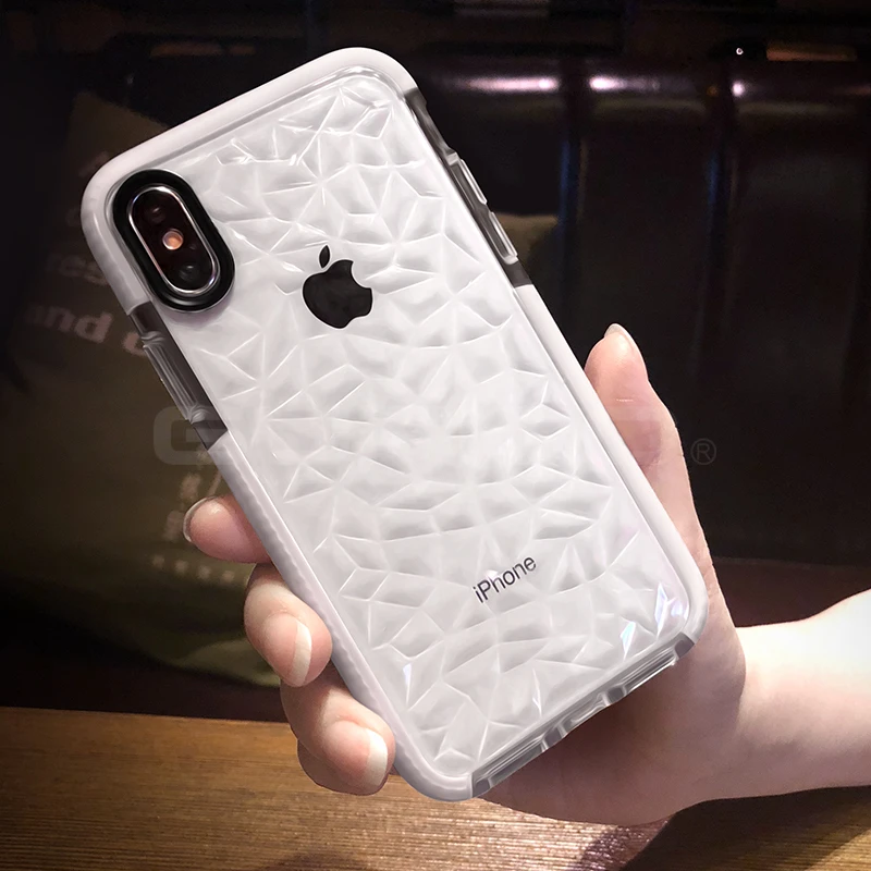 GURIOO 3D бриллиант Прозрачный чехол для iPhone 7 6 S плюс 8 х Мягкий противоударный