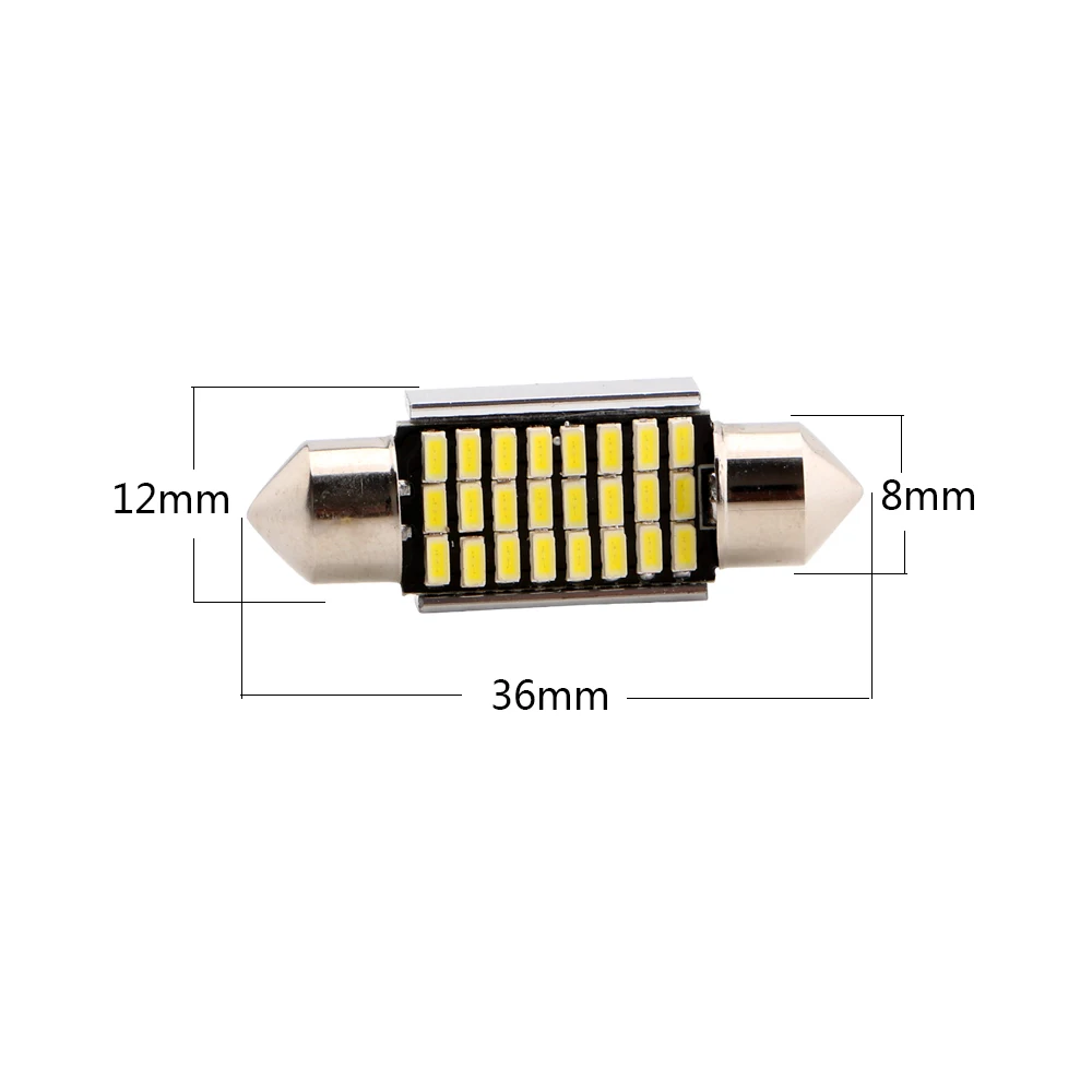 4X 10X 50X 200X 36 мм Festoon C5W Canbus 3014 24 SMD светодиодный светильник потолочный купольный