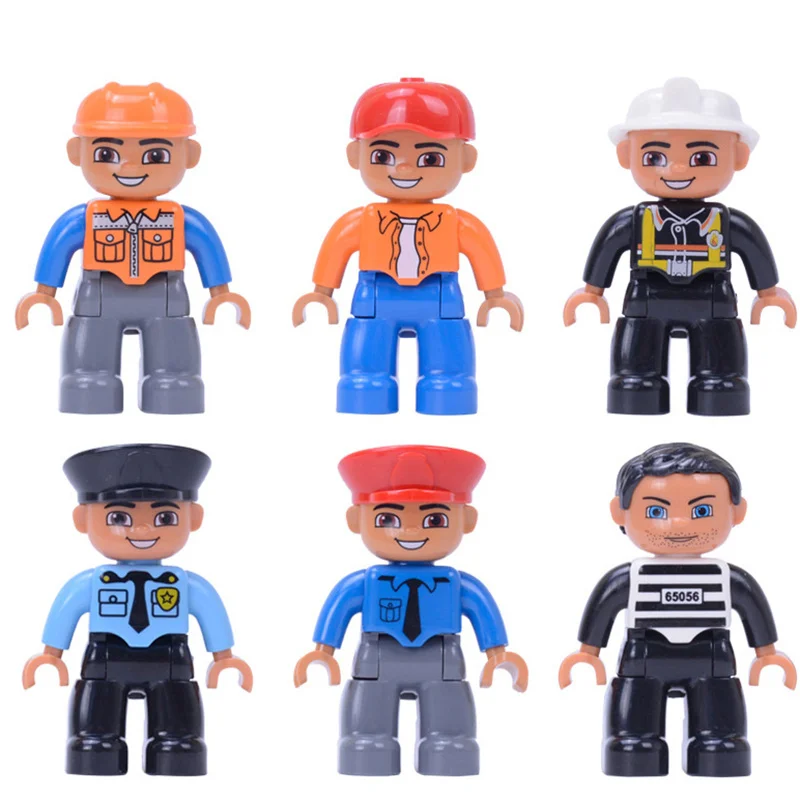 6Pcs Block -1 Большой размер DIY строительные блоки качели динозавры фигурки животных Аксессуары Совместимые семьи Duploingly кирпичная игрушка для детей Gfit - Цвет: 6Pcs Block -1