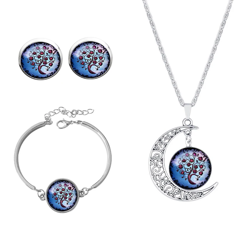 SUTEYI женский набор украшений серебряного цвета с изображением голубого дерева