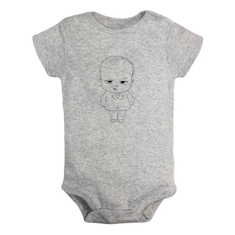 ieBodysuits2222G Одежда для новорожденных мальчиков и девочек с надписью «Born Leader The Boss»; комбинезон с короткими рукавами; хлопковый комбинезон - Цвет: ieBodysuits2222G