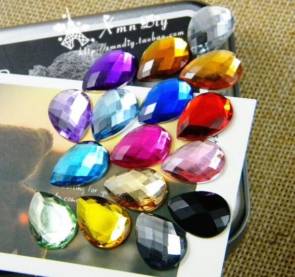 2000 штук пакет 8*13 мм плоские акриловые стразы в форме капли акриловый пластик 3D