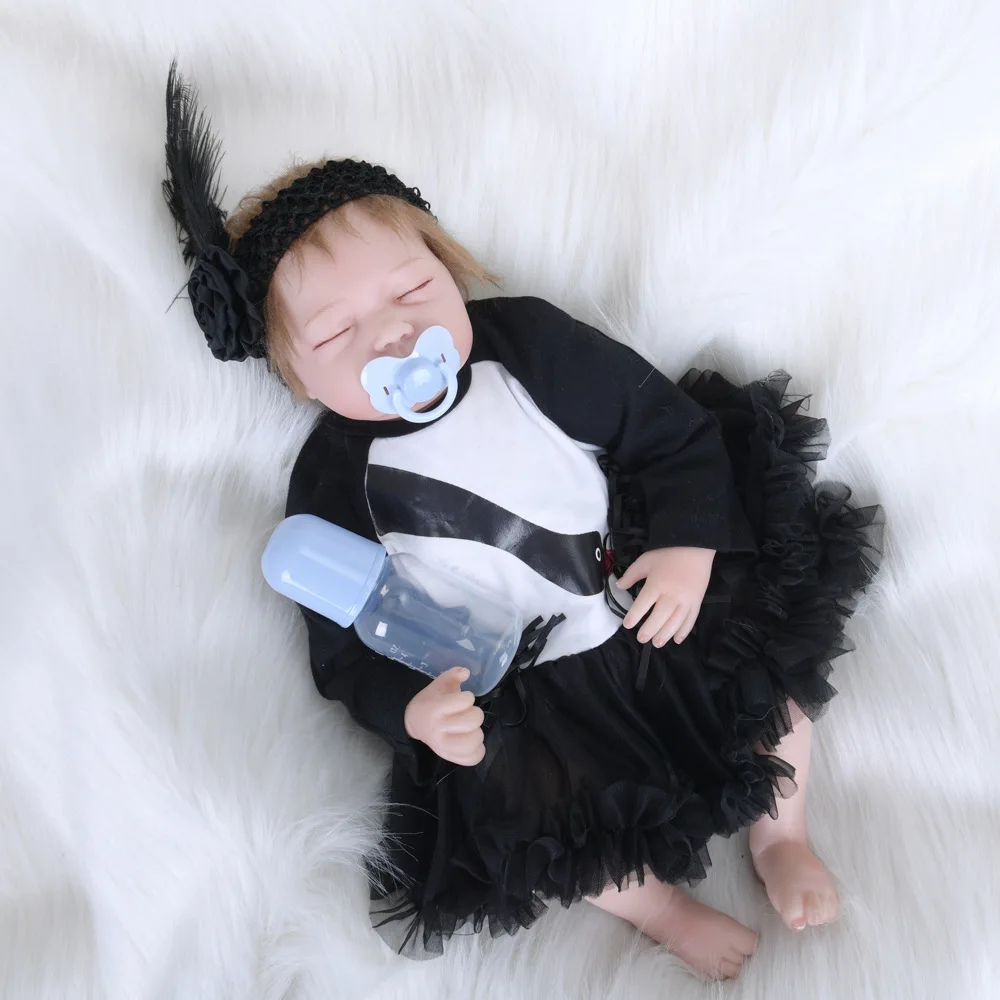 Ручной работы 22 дюйма Милые силиконовые куклы Reborn Baby 55 см хлопок тело Новый