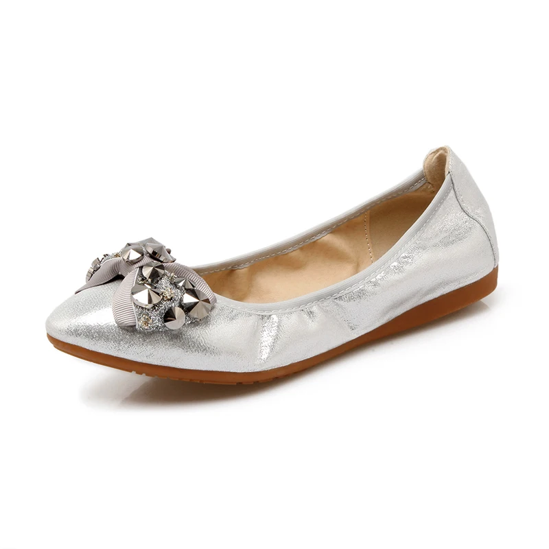 2019 г. весенне-летние складные балетки женская обувь на плоской подошве большие