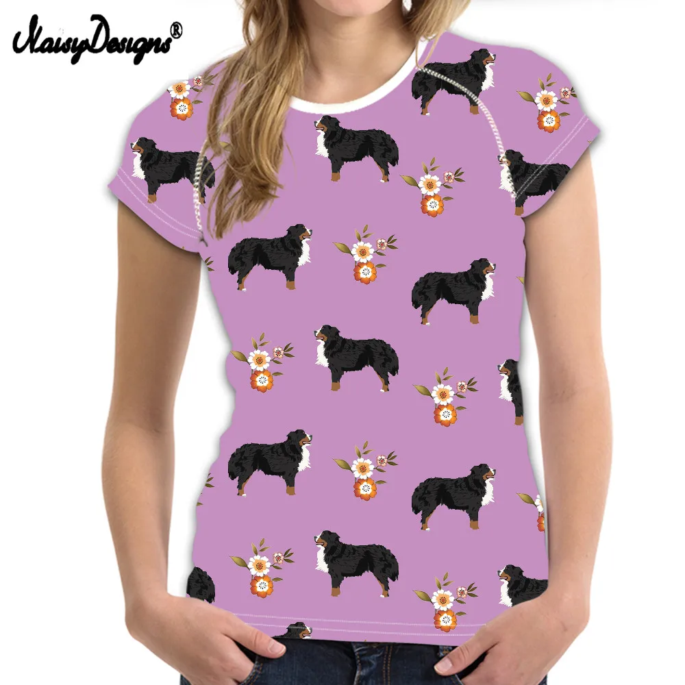 

NOISYDESIGNS Newest Style Dog Print T-shirt Women T Shirt Short Sleeve O-neck Summer t-shirt for Women tops tee S-2XL