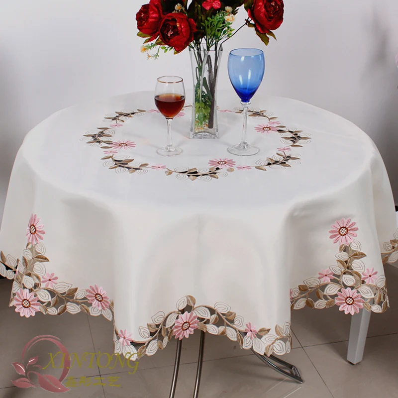 

#815 Square Round embroidery Tablecloth table cloth dinner mat Europe polyester Mat table cover wholesale FG212