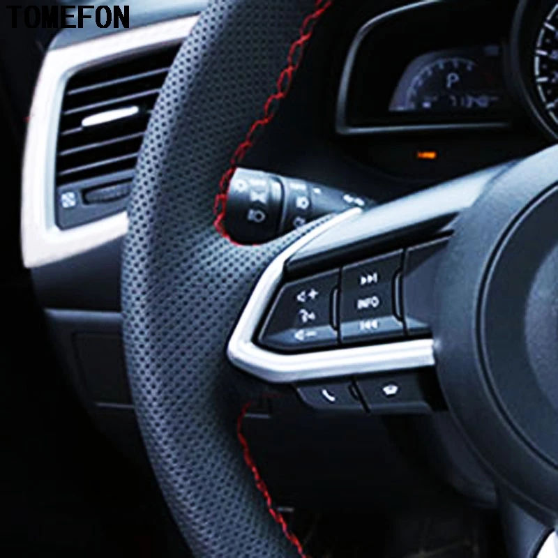 TOMEFON для Mazda CX 3 CX3 2015 2016 2017 2018 обшивка рулевого колеса внутренние молдинги ABS товары