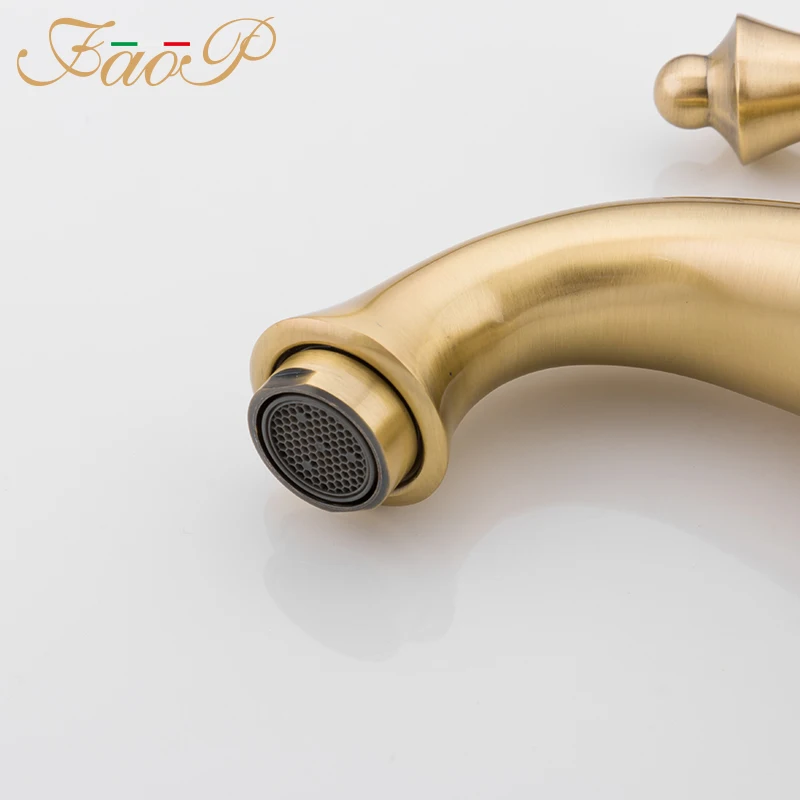 FAOP смеситель для раковины ванной комнаты воды Золотой водопад краны на