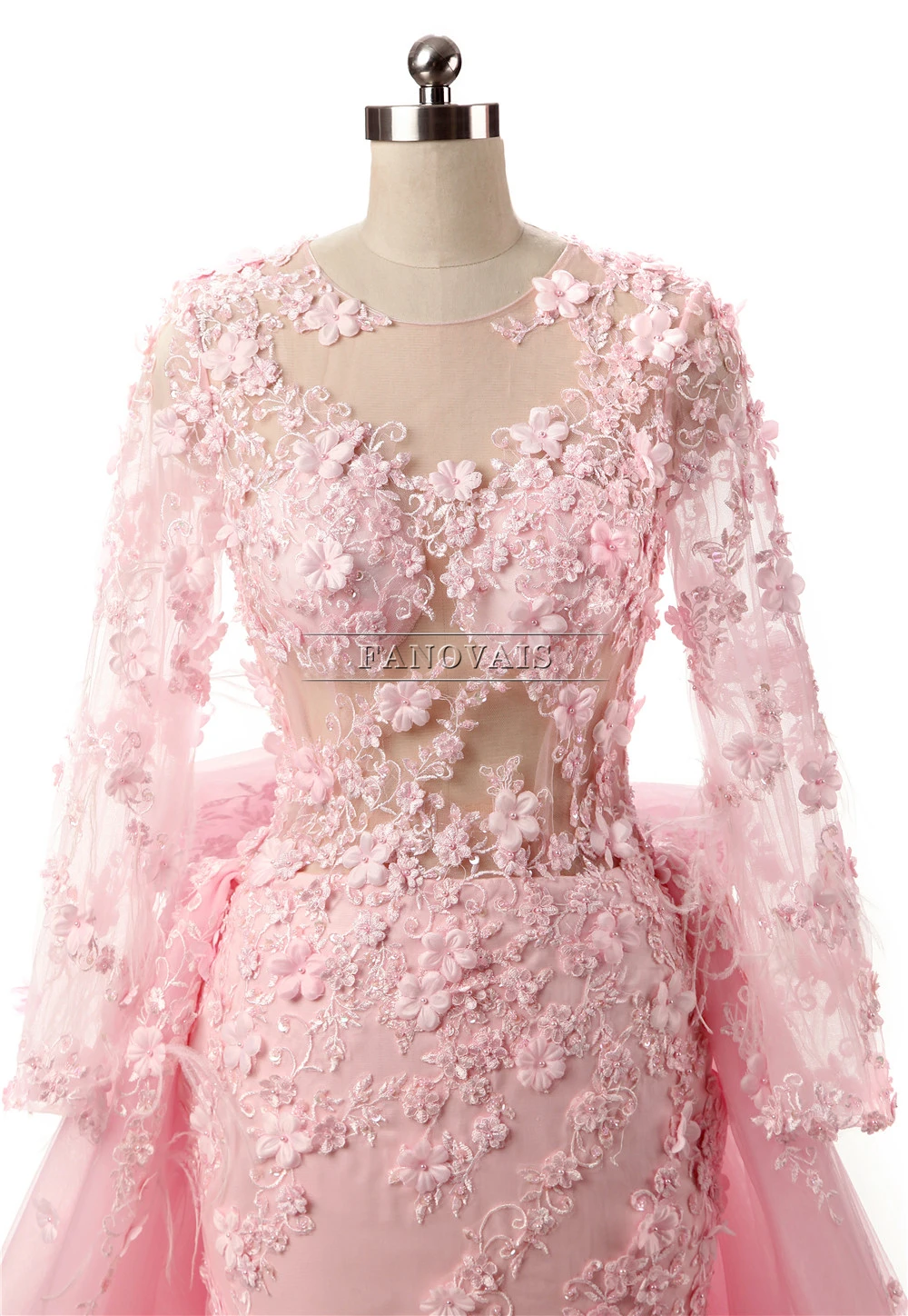 Real High Quality 2019 Prom Dresses Lebanon Sexy Sheer Pink Evening Long Sleeves Feather Beaded Vestido de Festa PD12 | Свадьбы и