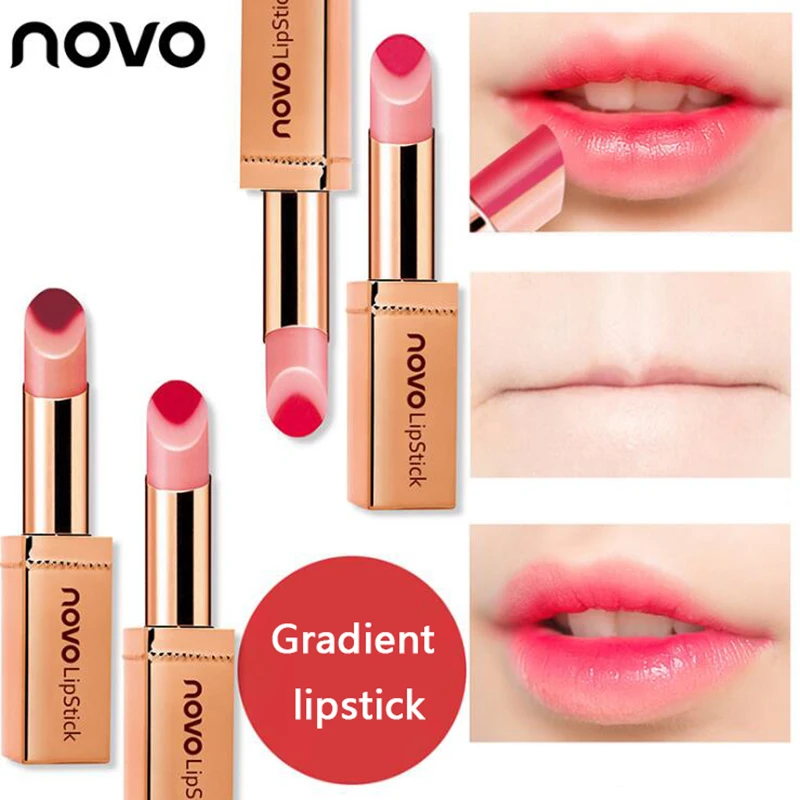 Бренд Novo мода два цвета губы оттенок корейский Макияж Губная помада