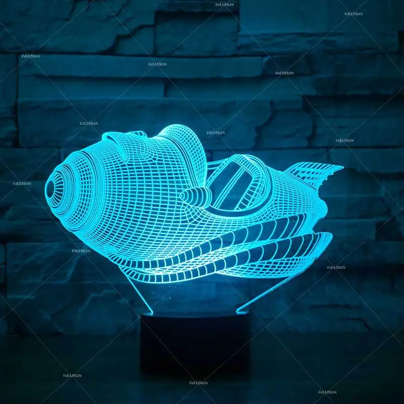 Модель летающего автомобиля светодиодный ночник 3d креативная композиция