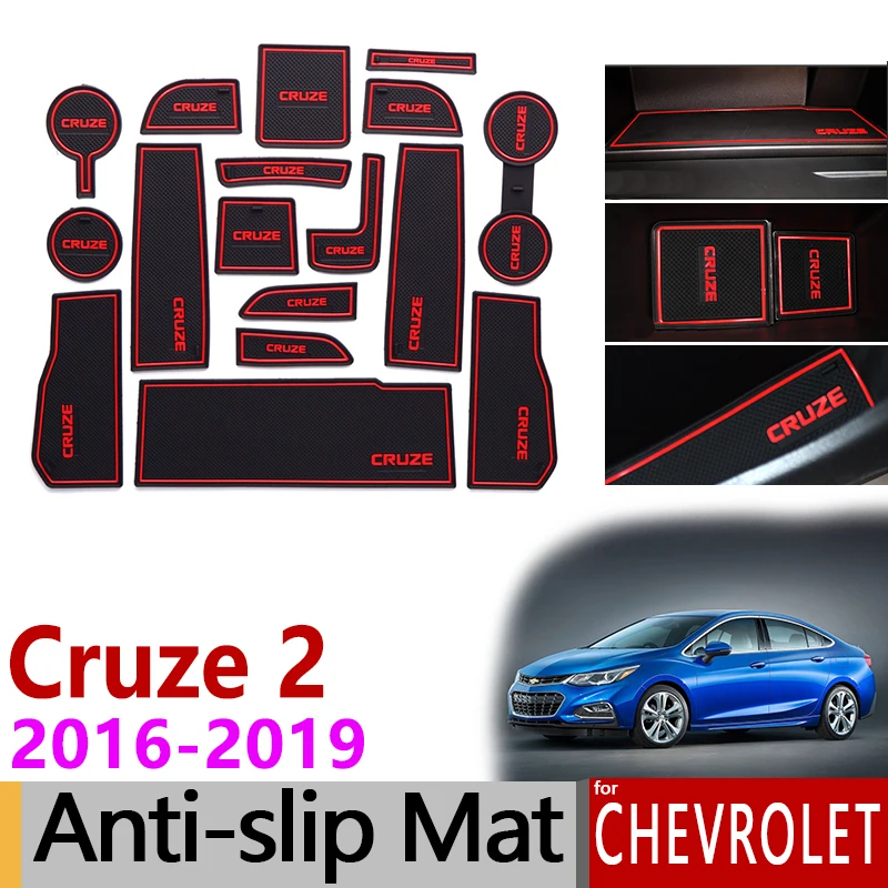 Противоскользящие резиновые коврики для ворот коврик чашки Chevrolet Cruze 2 2016 2017 2018 2019