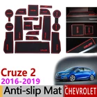 Противоскользящие резиновые коврики для ворот, коврик для чашки для Chevrolet Cruze 2 2016 2017 2018 2019 mk2 Chevy Sedan Крышка 17p, аксессуары, наклейки