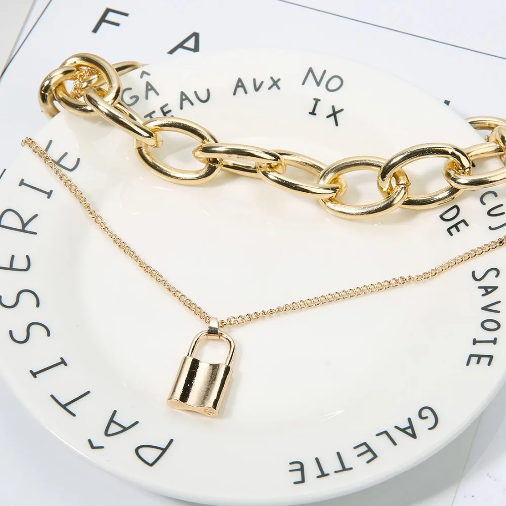 Винтажное многослойное кубинское колье чокер подвеска Замок для женщин