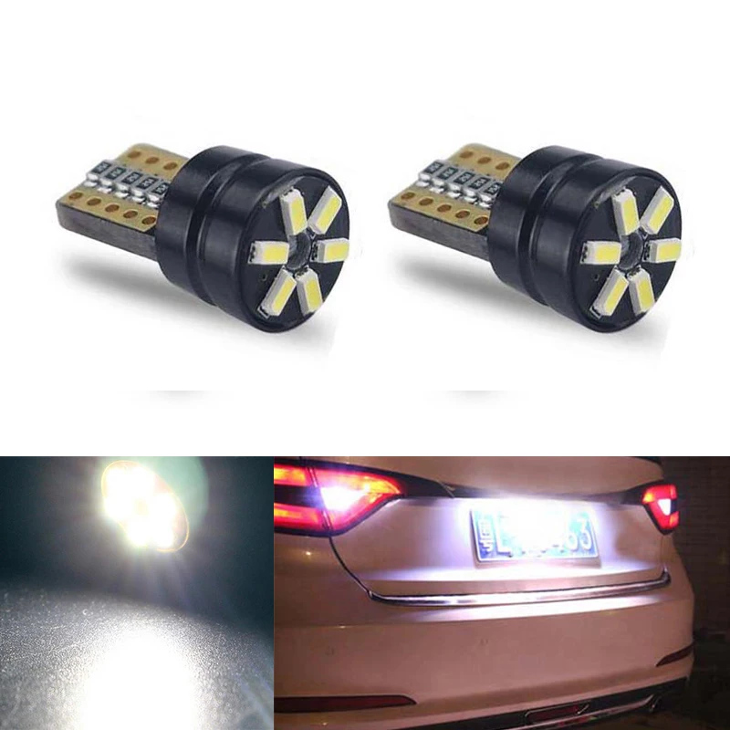 2x T10 SMD 3014 Автомобильный светодиодный номерной знак Авто Canbus светильник W5W 168 194 для