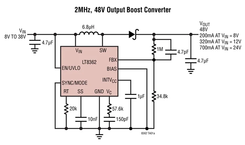 LT8362EDD LT8362IDD LT8362HDD LT8362 - Low IQ Boost/SEPIC/Inverting Converter with 2A 60V Switch | Электроника