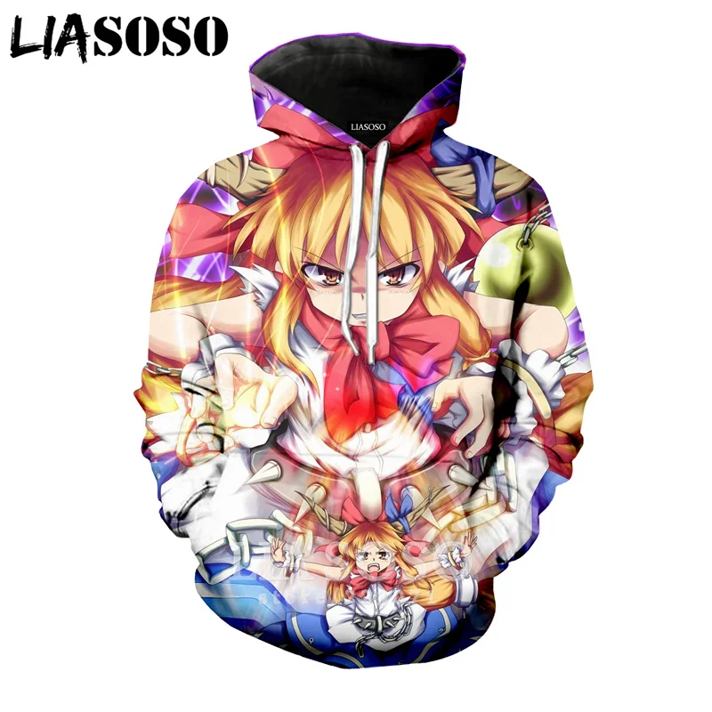 LIASOSO зимняя новая модная толстовка с 3D принтом для мужчин и женщин, Аниме TouHou Project, толстовка унисекс с длинными рукавами, Повседневный пуловер A110-15 - Цвет: 11