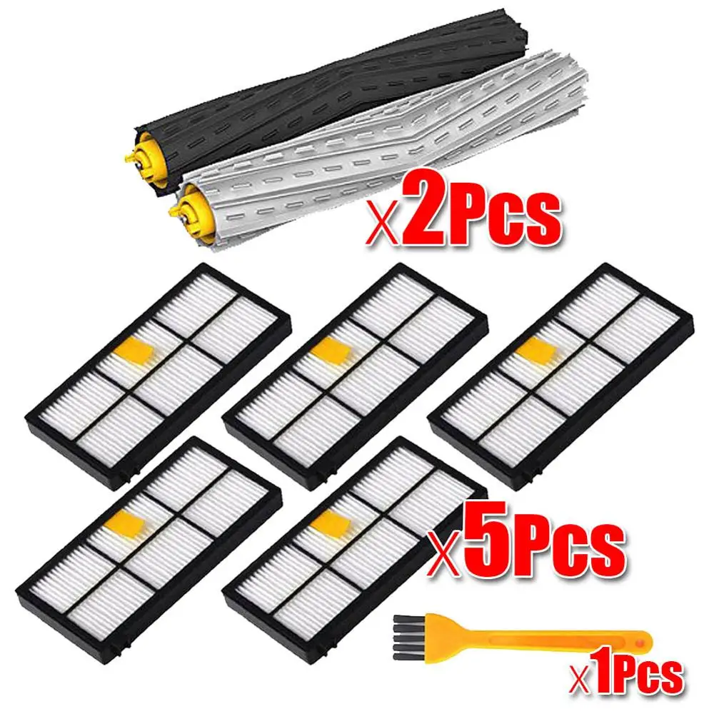 8Pcs 3 компл. Кисточки+ 1 шт. Пластик Bump Газа комплект для IROBOT Roomba 800 серии 900 870 880 980 Пылесосы для автомобиля робот Запчасти без Фильтр HEPA - Цвет: 8Pcs