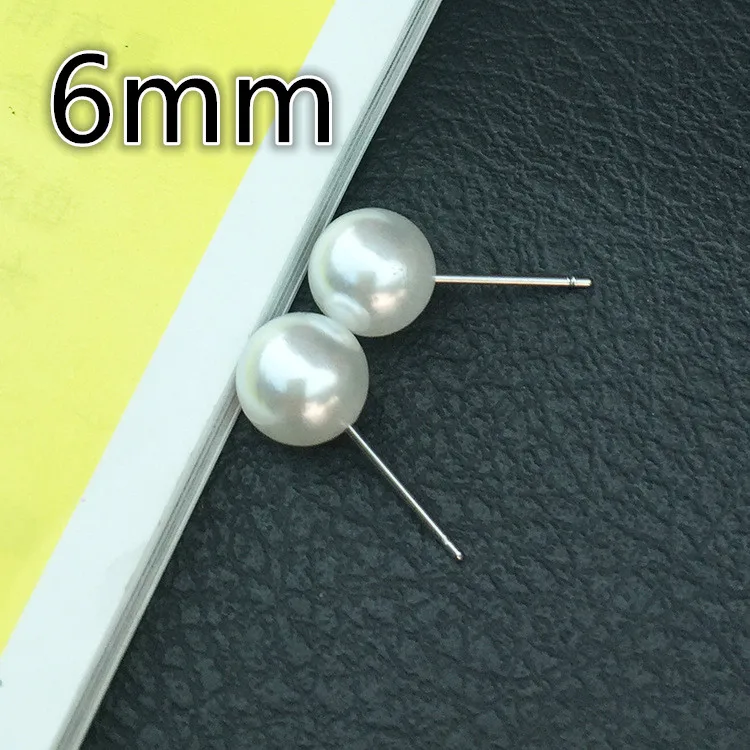 6 mm white 1 пара, распродажа, ювелирные изделия, фирменный дизайн, золотые жемчужные серьги-гвоздики для модных женщин, аксессуары,, 4 мм, 6 мм, 8 мм - Окраска металла: 6 mm white