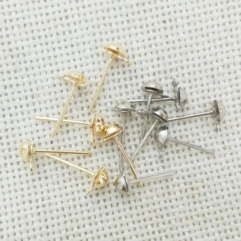 Фурнитура для сережек шпильки головы иглы бижутерия сделай сам с полушариком