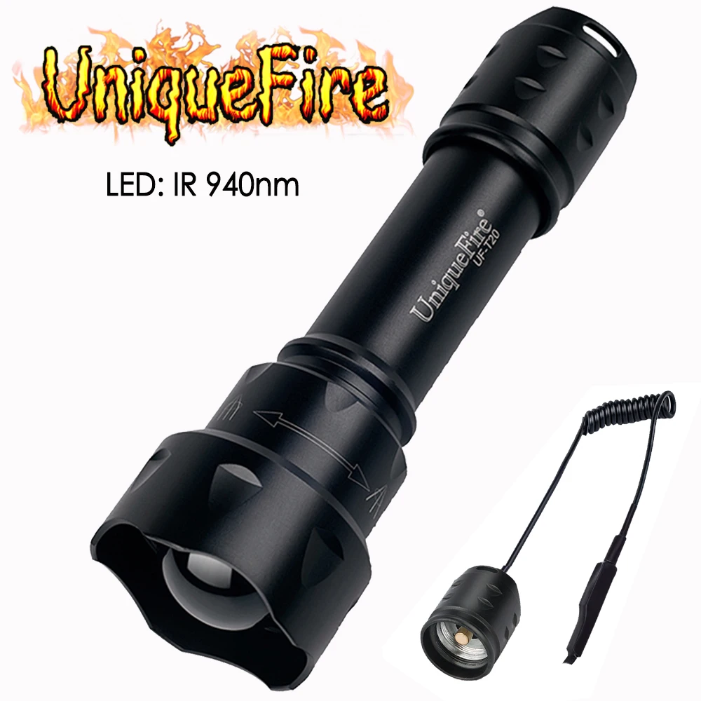 Светодиодный фонарик UniqueFire T20 IR 940 нм 38 мм фокусный объектив регулируемый 3 режима