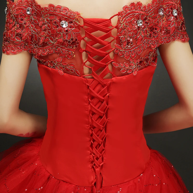 Весна лето 2020 Новое поступление вырез лодочкой рукав до локтя из красного