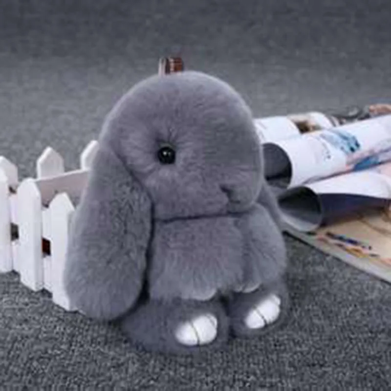 Настоящий кроличий мех высокое качество милый пушистый кролик сумка кулон милое