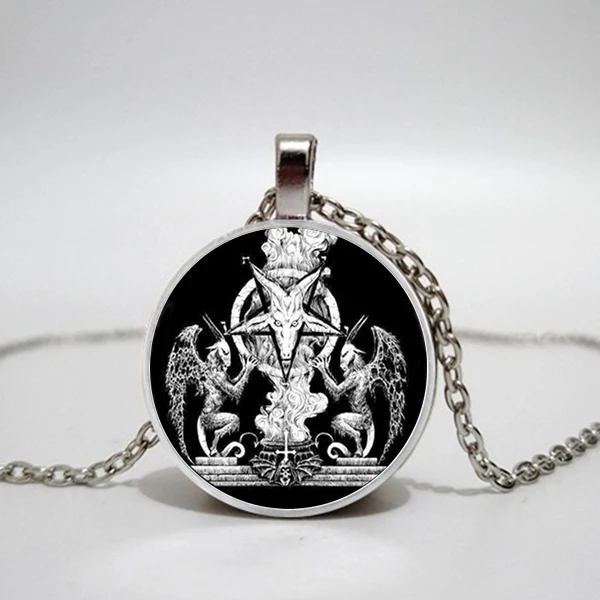 

Baphomet Pentagrama Pendant Necklace Wholesale Personality Sweater Chain Accessories