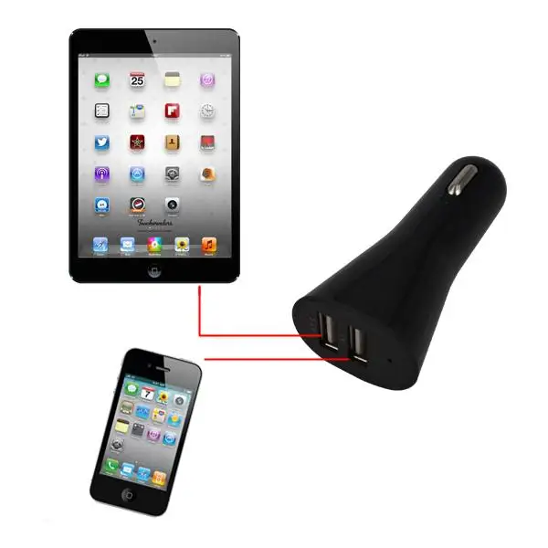 Автомобильное зарядное устройство Kebidu с двумя USB портами 2 порта 5 В 1 А для Iphone 6 6S