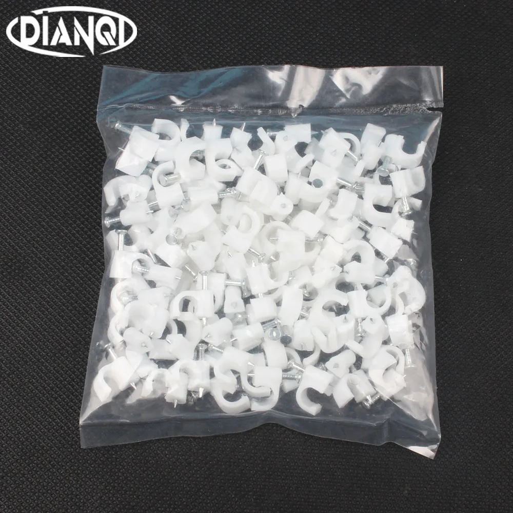 6 мм круглые зажимы для кабеля 100 шт./пакет белые Y6|nail wire clips|cable clipcable nail |