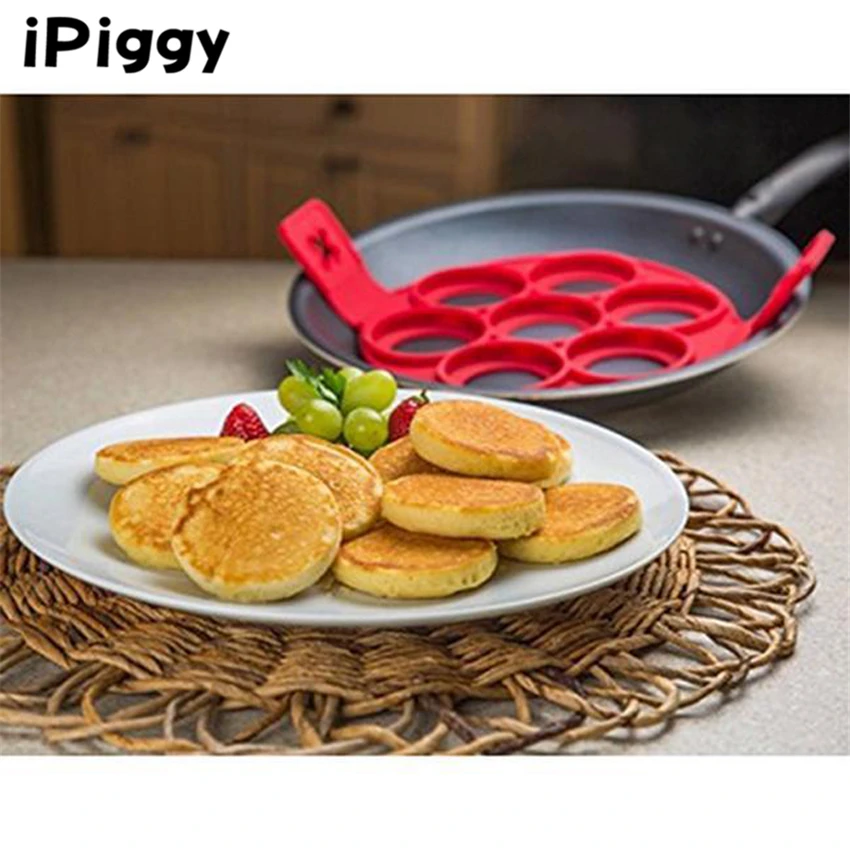

Non Stick Flippin' Fantastic silicone mold Pancake Egg Ring Maker Kitchen