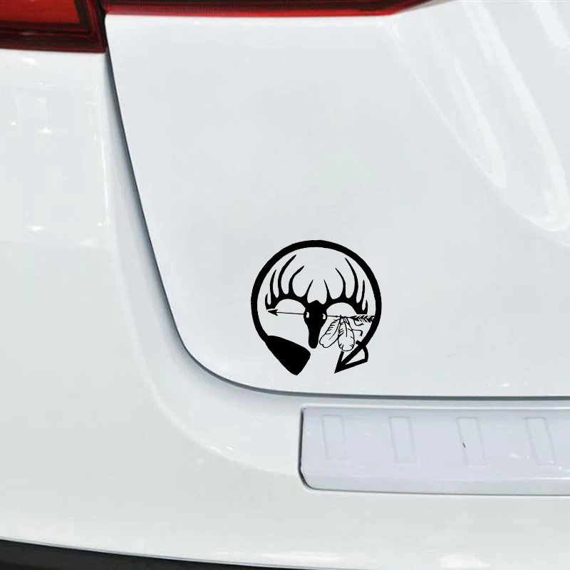 QYPF 12.1*12.6CM Fashion Archery Hunting Deer Antlers Decor Car Modelling Sticker Silhouette Vinyl C16-1736 |