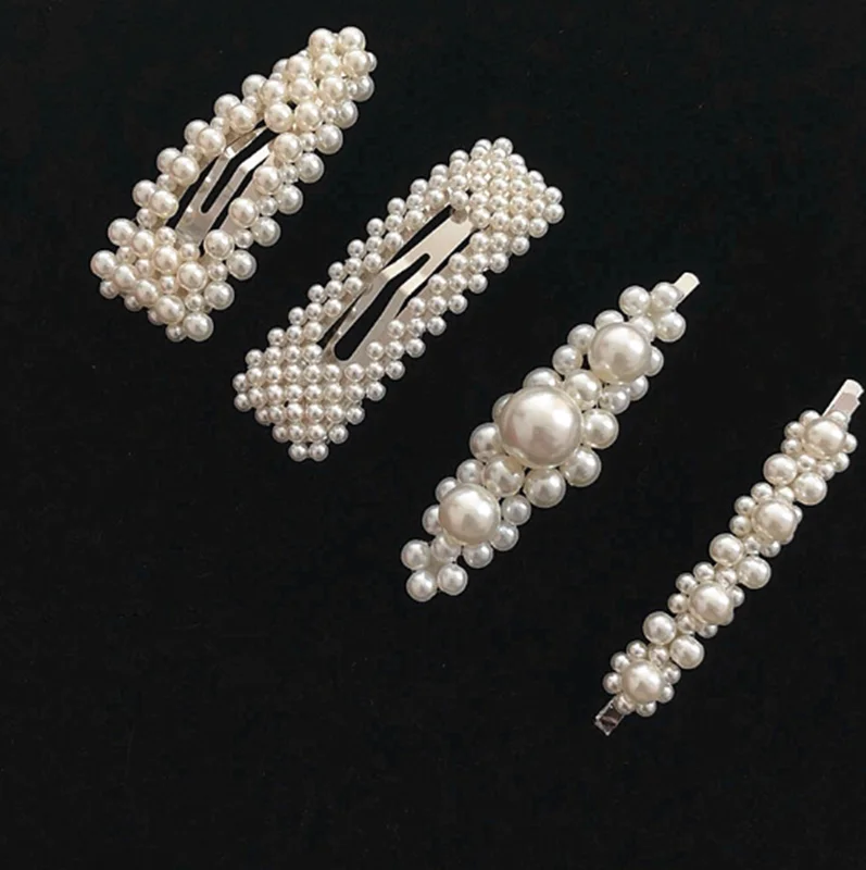Buy 8 stlyes Acrylic Imitation Pearl Women Barrettes Elegant for female girl Hair Clip Hairgrips Accessories Clips For Girls on