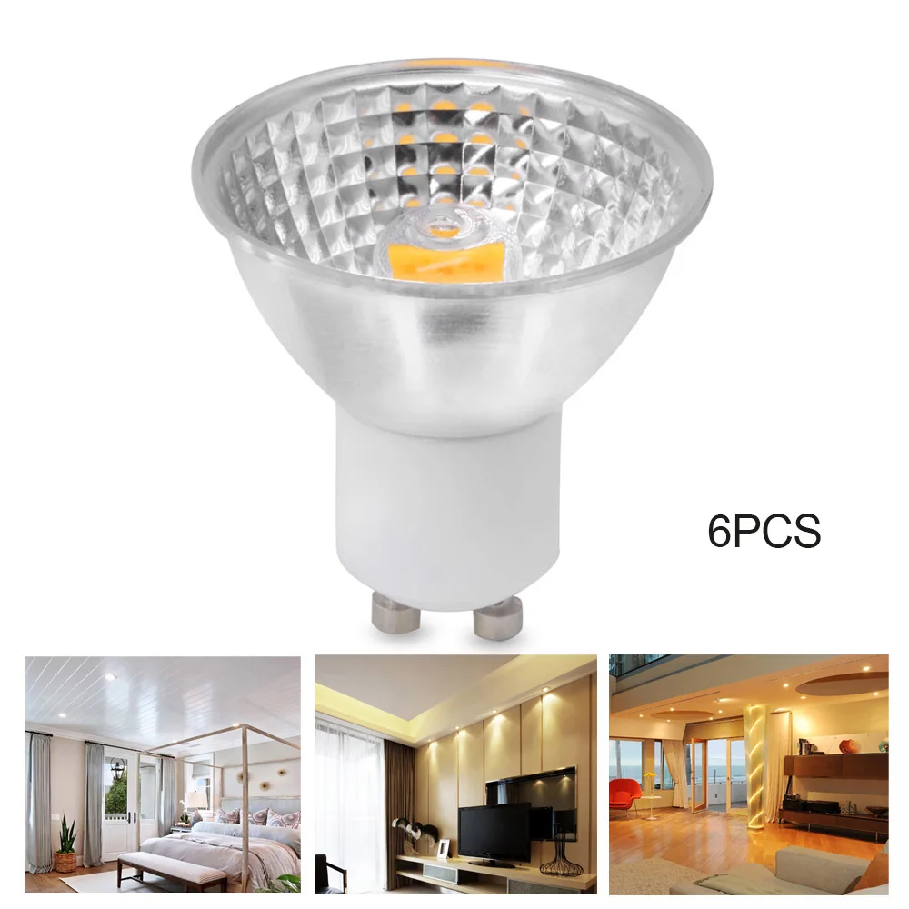 

YWXLight High Power 6 PCS 5W GU10 Light Cup MR16 GU5.3 COB LED Light Cup Lampada LED Bulb 110V 220V LED Spotlight Lamp