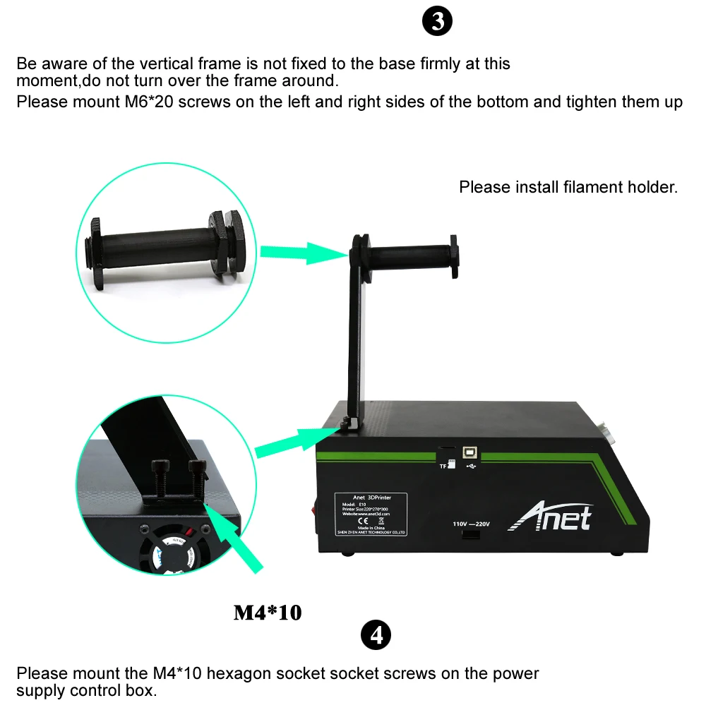 Anet E16 E10 E12 FDM 3d принтер Комплект Высокая точность 3d drucker Reprap Prusa I3 настольный 3d принтер DIY с PLA нитью принтера
