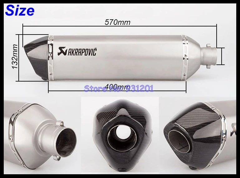 Впускной 51 мм выхлопная труба akrapovic Глушитель выхлопная труба глушителя для мотоцикла труба скольжения для Tmax 500 Tmax 530 и т. д