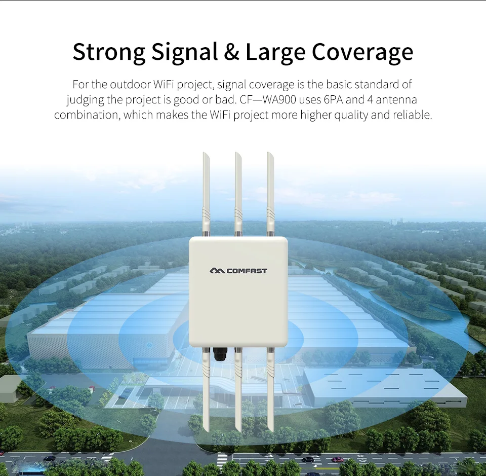 Высокомощный Всенаправленный беспроводной AP COMFAST WA900 802 11 Ac/b/g/n 5G & 2 4G открытый WiFi