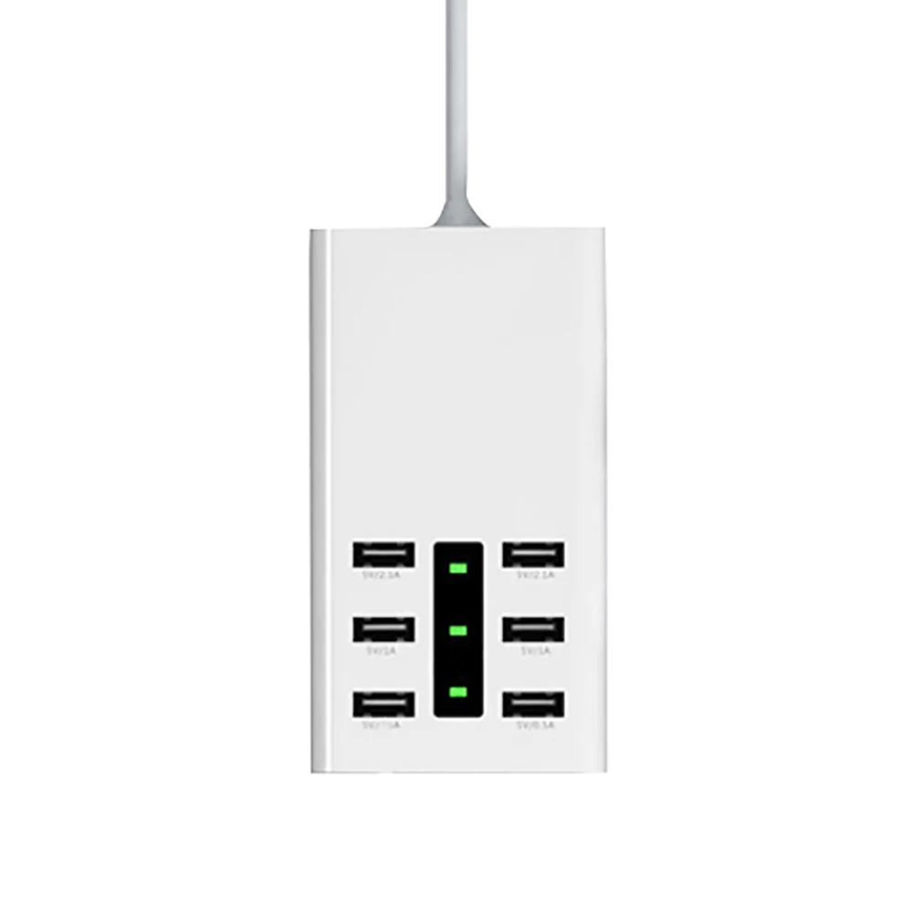 6 портов USB Зарядное устройство Док станция Быстрая зарядка мобильный телефон AC