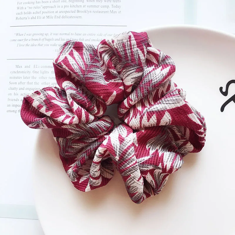 Style 3-Red 1 шт., винтажные резинки для волос, женские растягивающиеся шифоновые резинки для волос, женские эластичные резинки для волос, головные уборы для девочек, цветочные резинки для волос, Прямая поставка - Цвет: Style 3-Red
