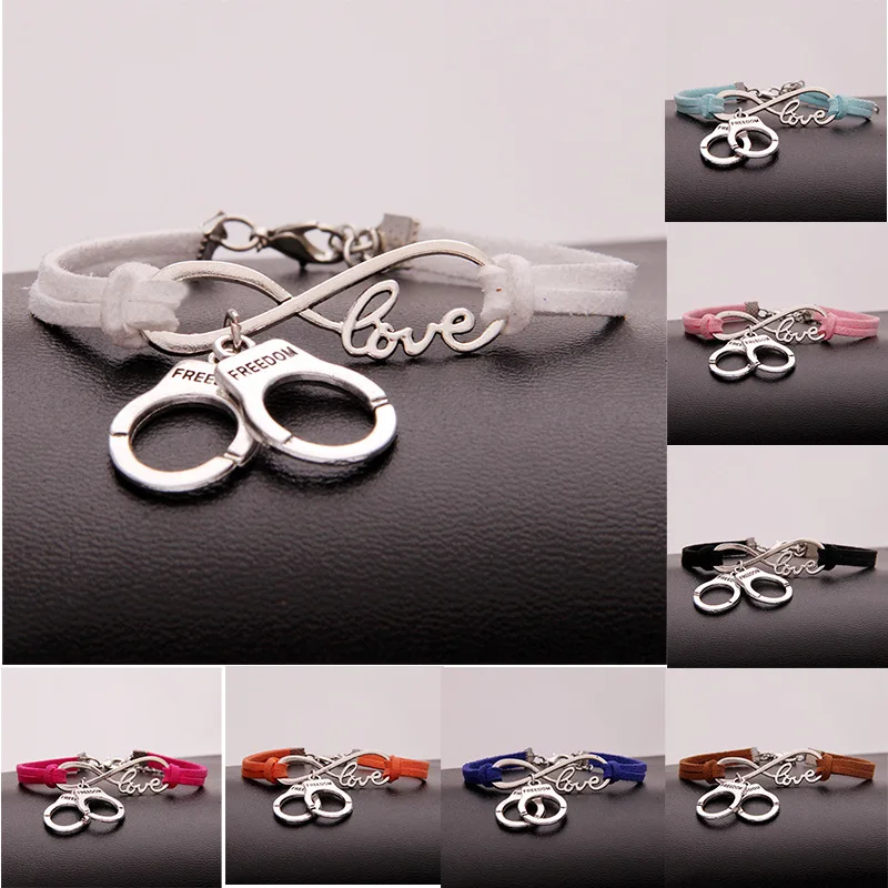 Женский кожаный браслет наручники подвеска в виде наручников|leather bracelet women|leather