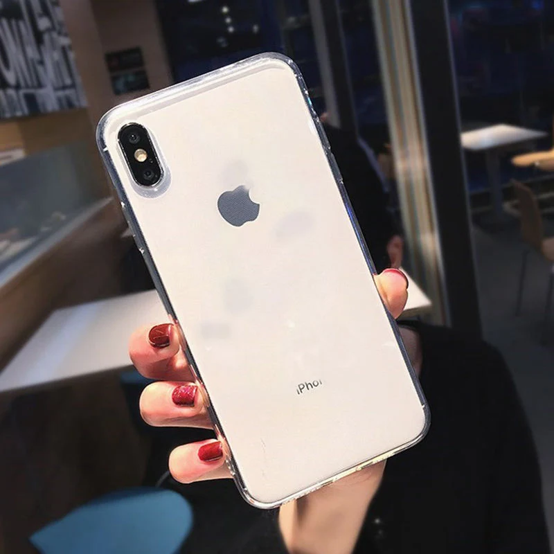 Прозрачный мягкий силиконовый чехол для iPhone XS Max XR X противоударный ярких цветов 7
